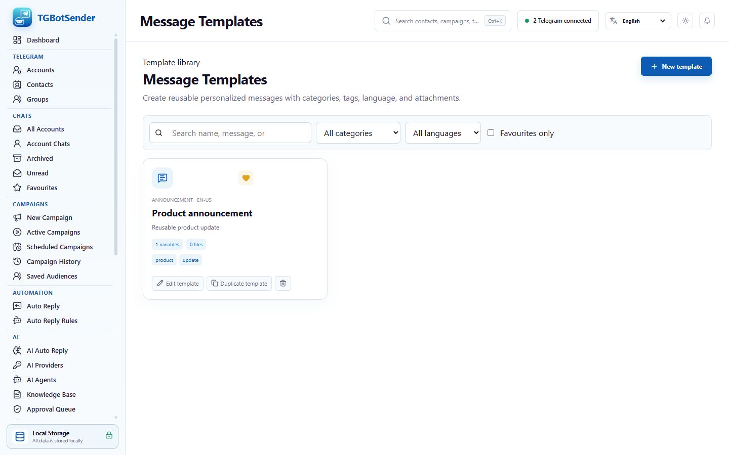 Message templates